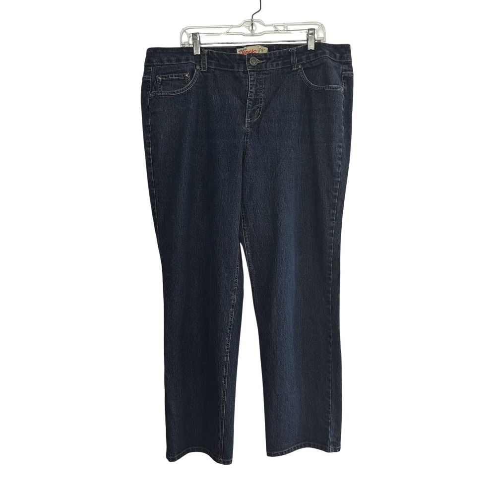 Just My Size Jeans Women's 18W Straight Dark Blue Denim Jeans Stretch 5-Pocket